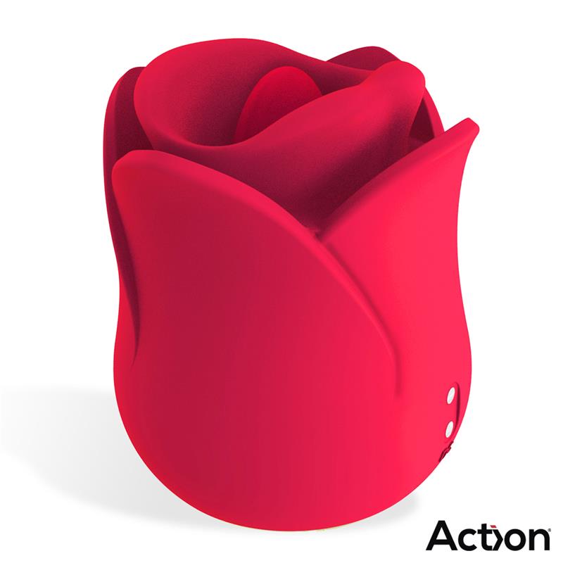 ACTION Meryl Vibe Stimulator Rose Shaped with Tongue 2 Motors — zdjęcie 6