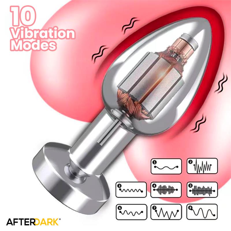Dimpor Chrome Anal Plug with Vibration and Magnetic USB Size L — zdjęcie 8