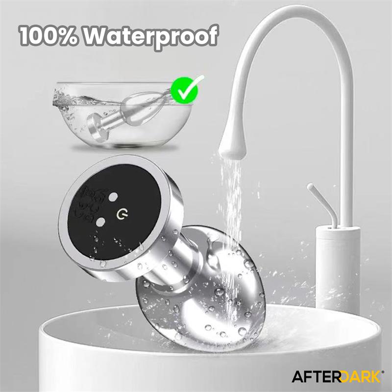 Dimpor Chrome Anal Plug with Vibration and Magnetic USB Size M — zdjęcie 8