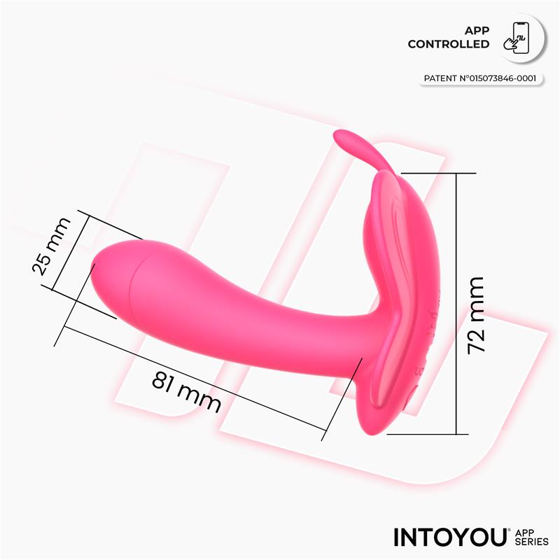 Wingy Butterfly Vibrator with App Peach Red — zdjęcie 8