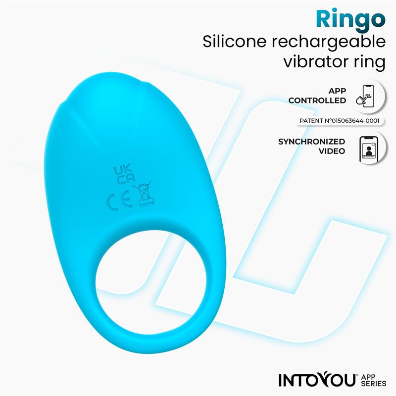 Ringo Silicone Vibrating Ring with App Blue Cl,48 — zdjęcie 6