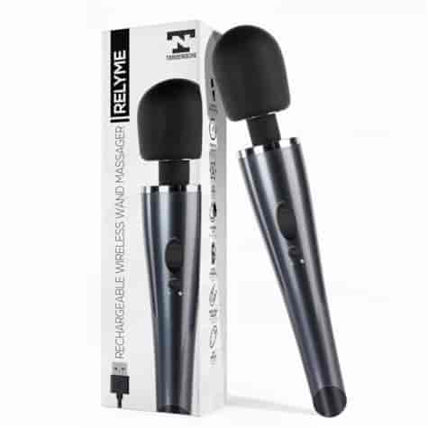 Wand Massager Relyme USB Silicone Black