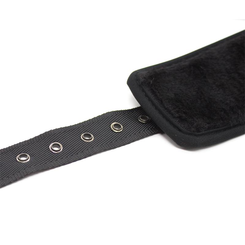 Leather Handcuffs with Big Hoops Black — zdjęcie 7