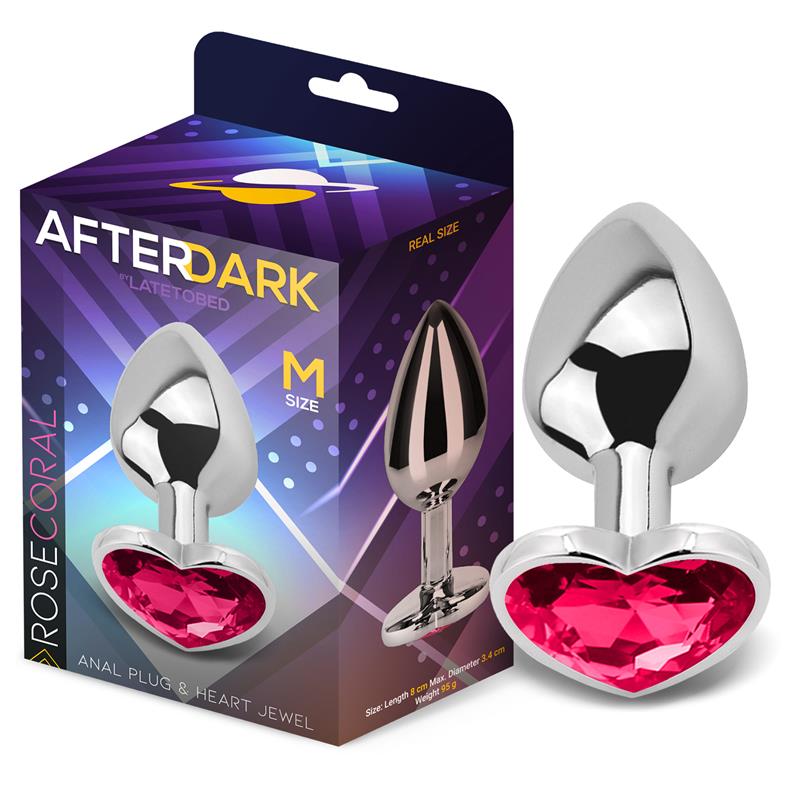 AFTERDARK - Heart Shaped Butt Plug Rose Coral Size M