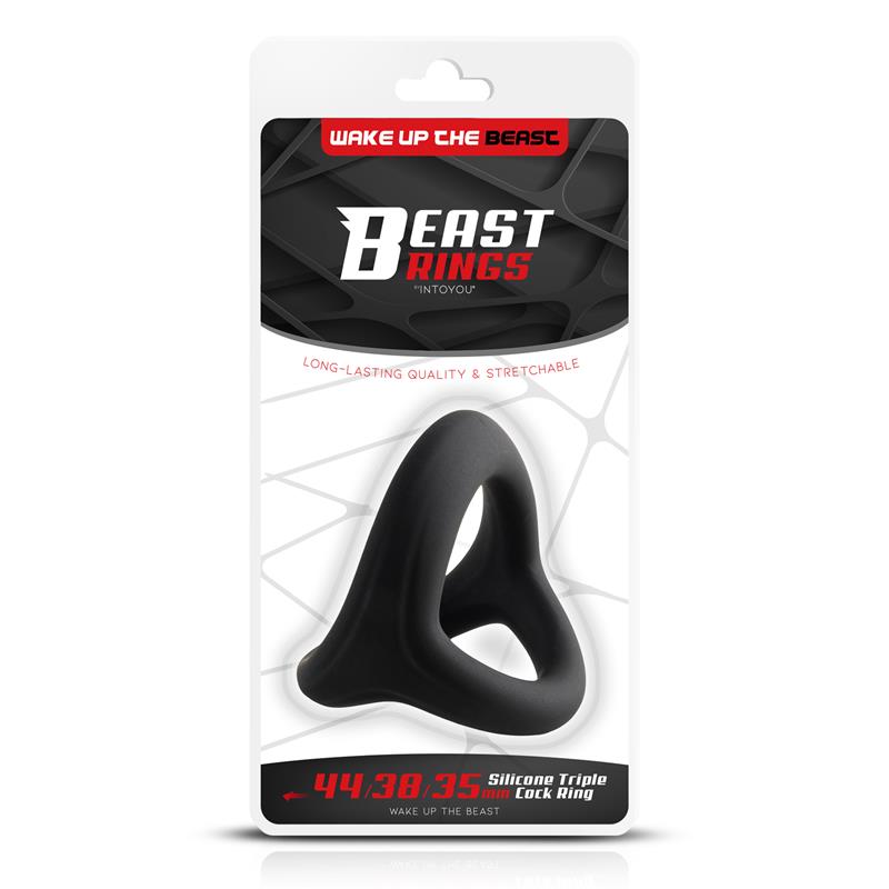 Triple Cock Ring Solid Silicone 44/38/35 mm  Size M — zdjęcie 7