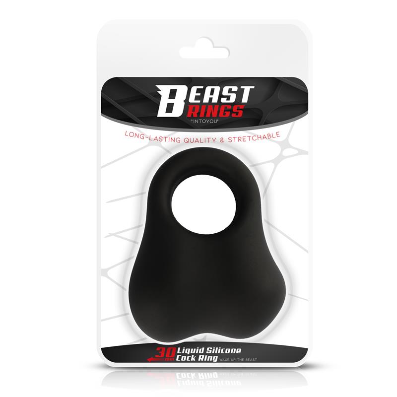 Penis Ring with Glass Balls Liquid Silicone 30 mm — zdjęcie 7