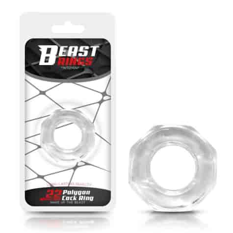 Cock Ring Super Flexible Polygon 2.2 cm Clear