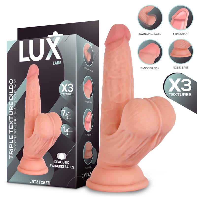 Lars Triple Texture Dildo w/Swing Balls 7,6" Cl,12 — zdjęcie 7