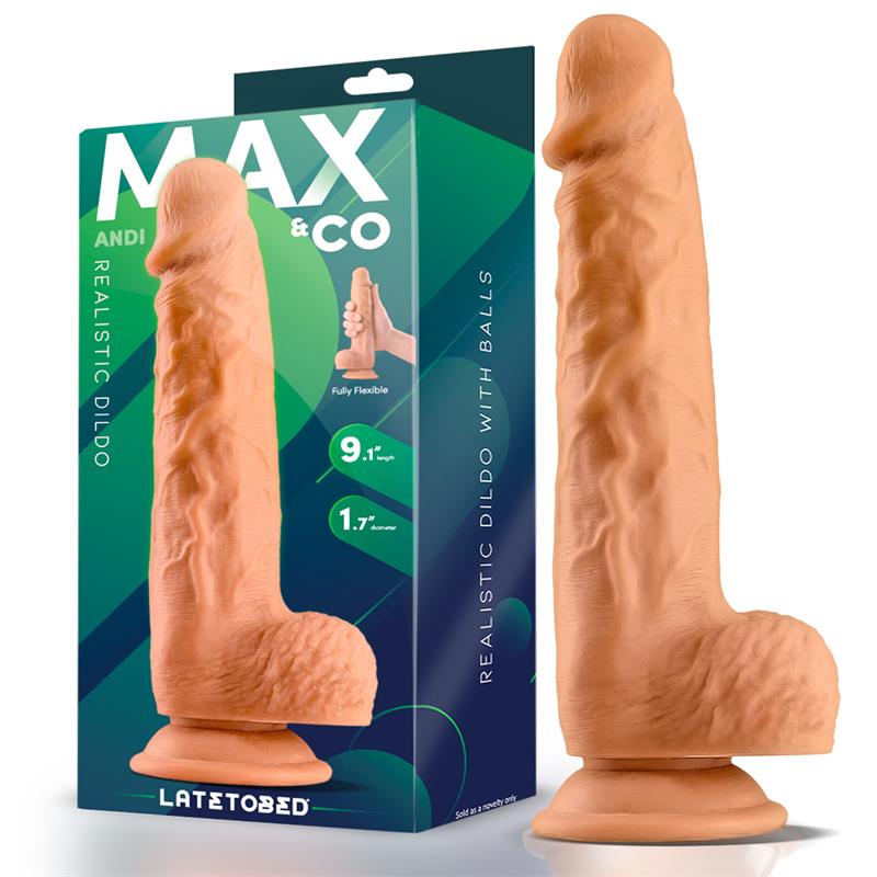 MAX & CO - Andi Realistic Dildo with Testicles 9.1 Flesh