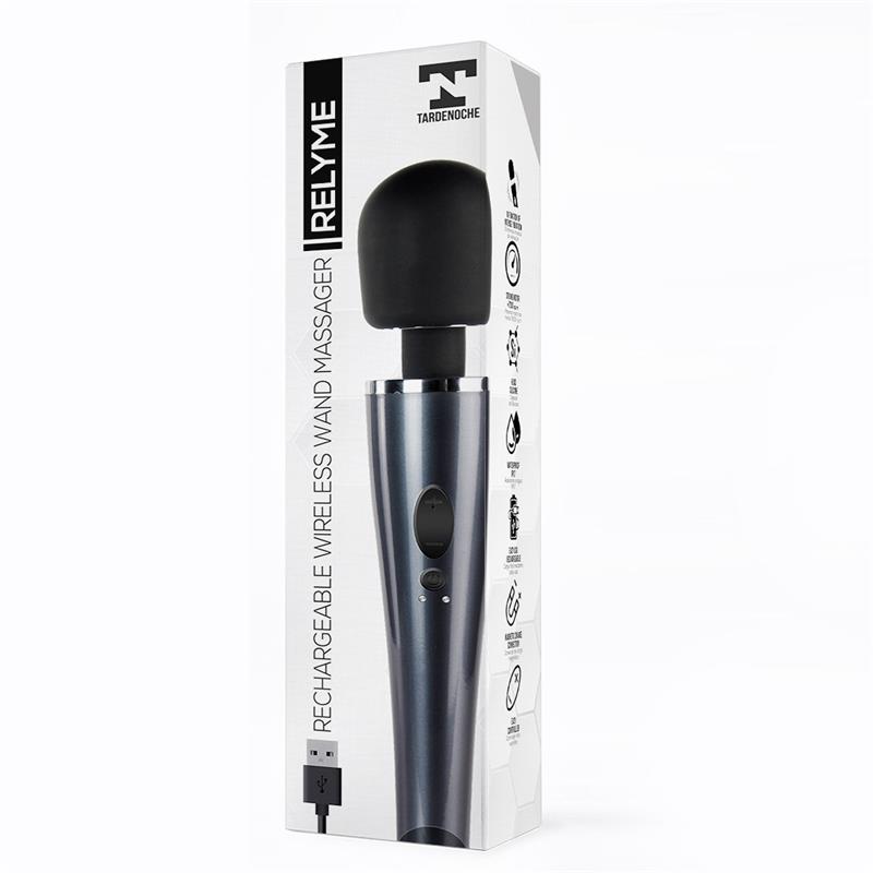 Wand Massager Relyme USB Silicone Black — zdjęcie 10