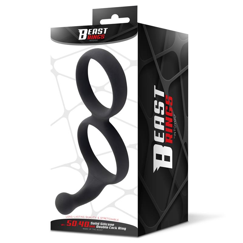 Double Penis Ring Solid Silicone 50/40 mm — zdjęcie 8