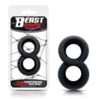 Double Penis Ring 100% Liquid Silicone 2 cm Black