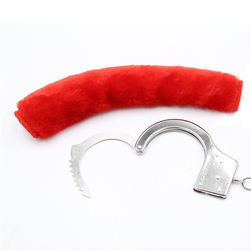 Furry Metal Handcuffs Red — zdjęcie 8