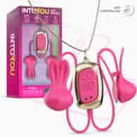 Tickly Nipple Clamps ith Vibration, Remote and Necklace with App