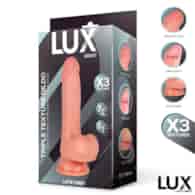 Brant Triple Texture Dildo w/Balls 7,6  Skin Cl,12