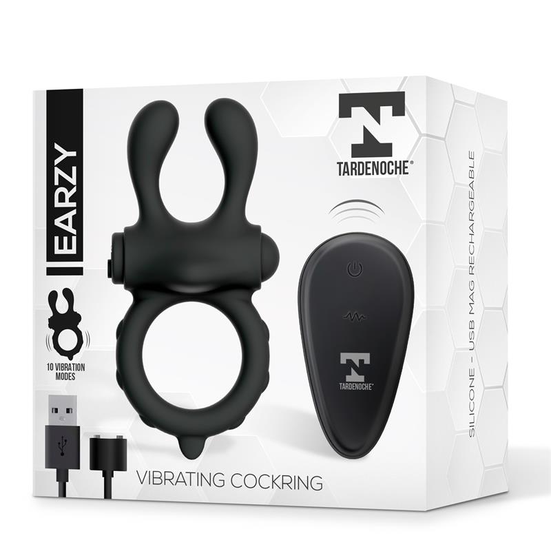 Earzy Vibrating Penis Ring with Remote Control USB Magnetic Silicone — zdjęcie 8