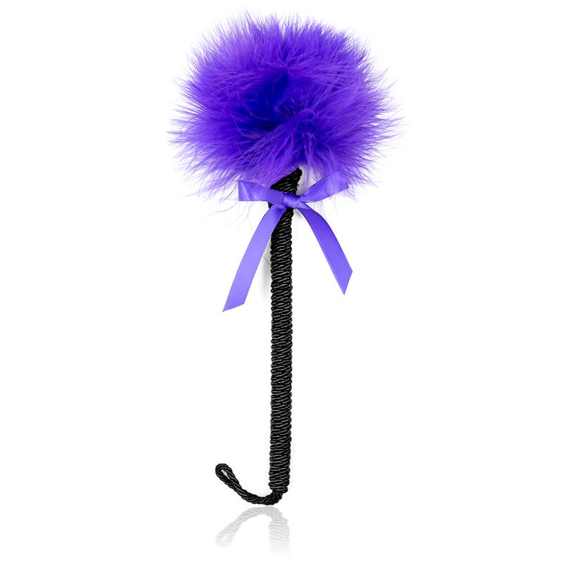 LATETOBED BDSM LINE - Feather Tickler with Bow 25 cm Purple
