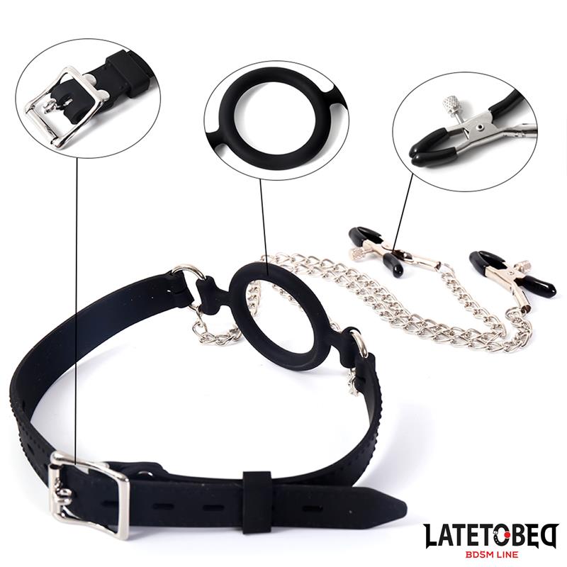 Open Mouth Gag with Nipple Clamps — zdjęcie 9