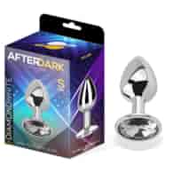 Butt Plug with Jewel Diamond White Size S Aluminium