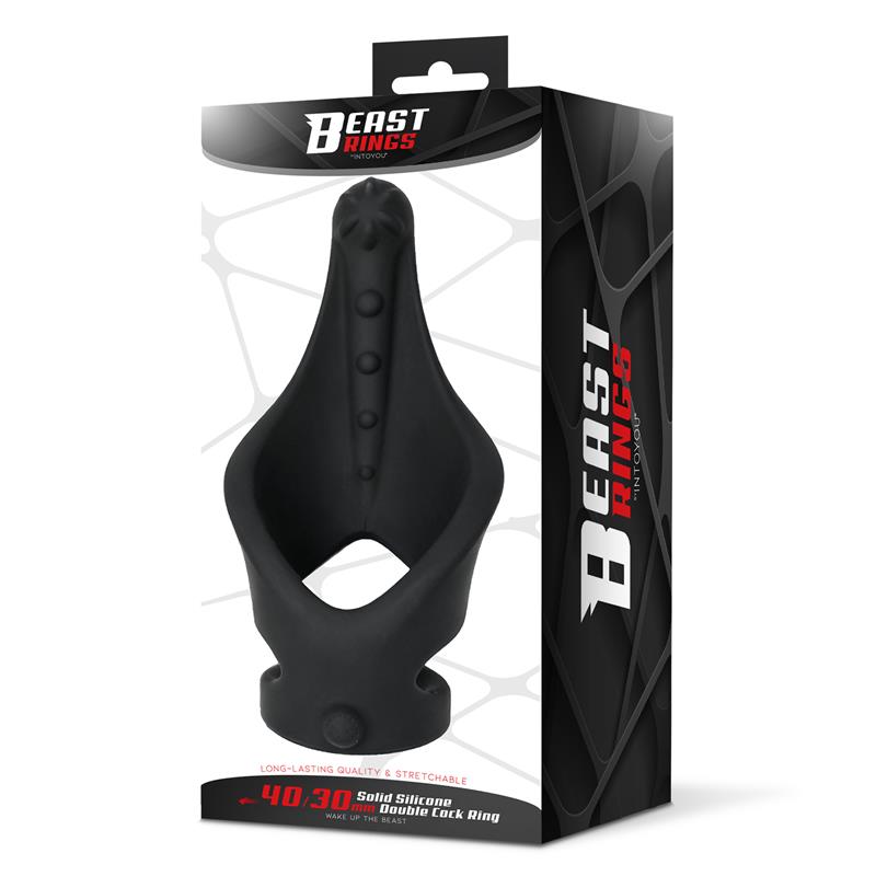 Double Penis Ring Solid Silicone 37/45 mm — zdjęcie 9