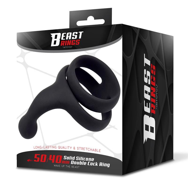 Double Penis Ring Solid Silicone 50/40 mm — zdjęcie 9