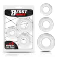 Set of 3 Cock Rings Flexible Clear