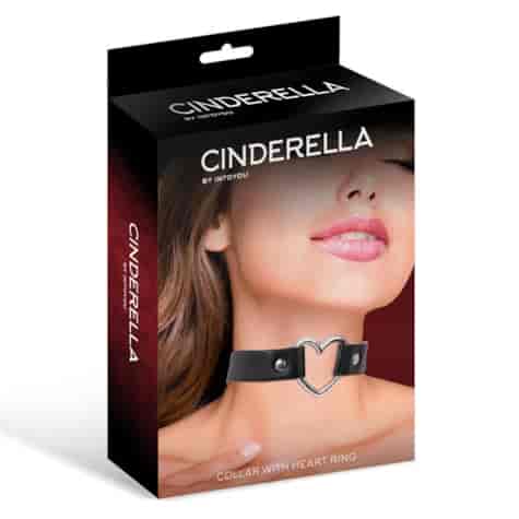 Cinderella Collar With Heart Ring Black