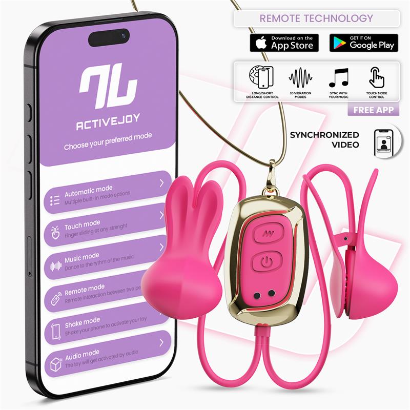 Tickly Nipple Clamps ith Vibration, Remote and Necklace with App — zdjęcie 9