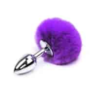 Butt Plug with Pompon Purple Size S