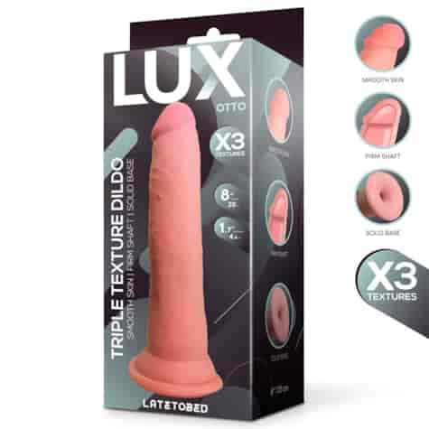 Otto Triple Texture Dildo 8  Skin Colour TPE CL,22