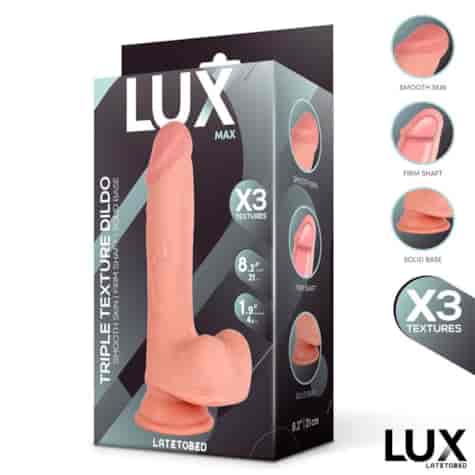 Max Triple Texture Dildo w/Balls 8,2  Skin Cl,12