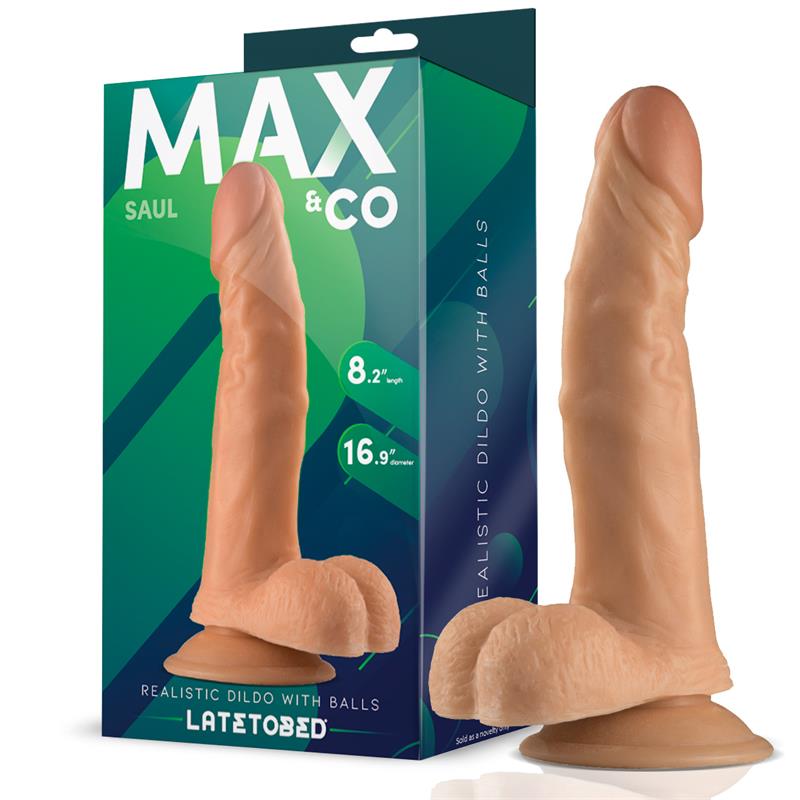 MAX & CO - Saul Realistic Dildo with Testicles Flesh 8,25 - 21 cm