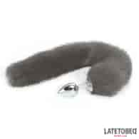 Anal plug with tail Gray 40 cm
