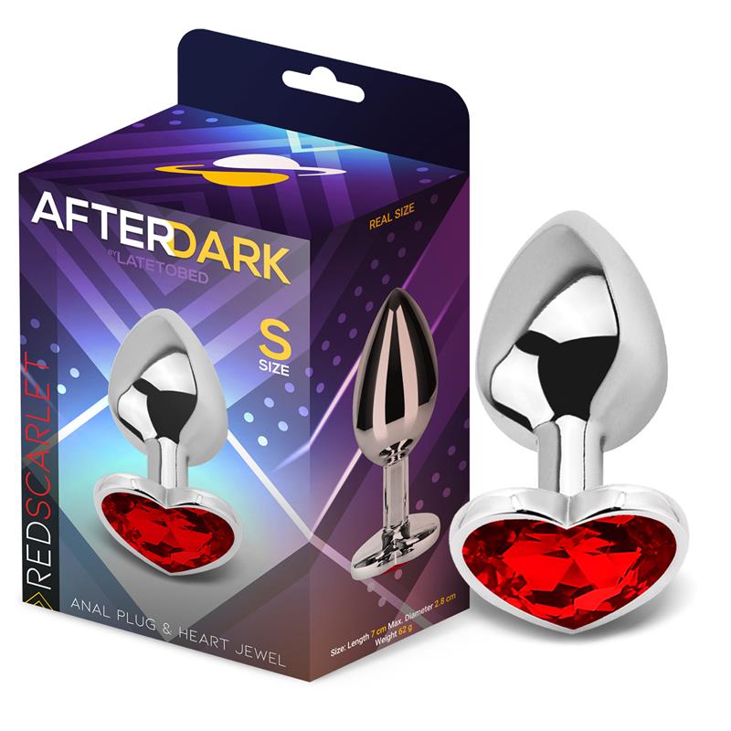 AFTERDARK - Heart Shaped Butt Plug Red Scarlet Size S