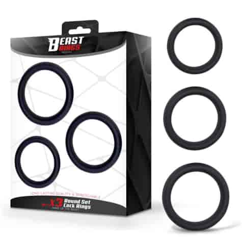 Set of 3 Penis Rings Silicone S, M and L