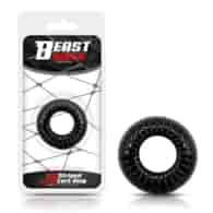 Cock Ring Super Flexible and Resistant Striped 1.9 cm Black