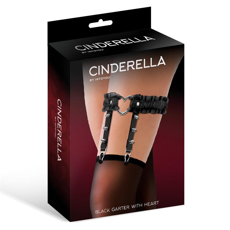 Cinderella Black Garter With Heart