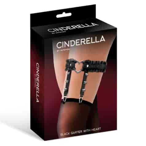 Cinderella Black Garter With Heart