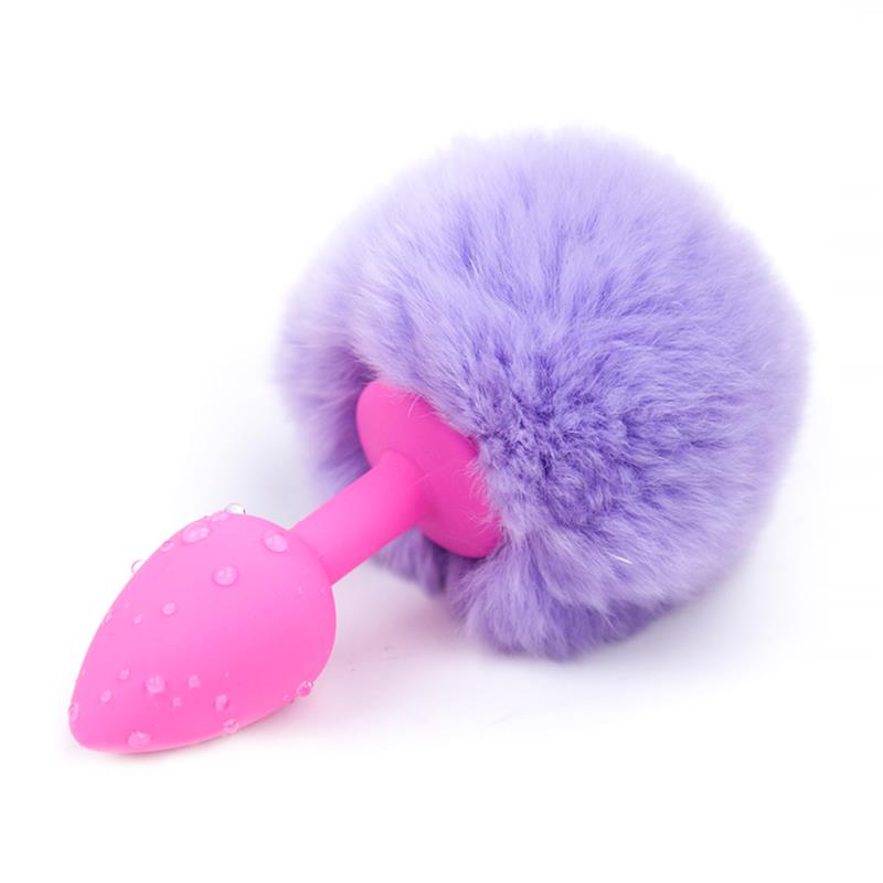 AFTERDARK - Butt Plug with Pompon Light Purple Size S