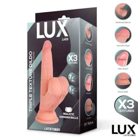 Lars Triple Texture Dildo w/Swing Balls 7,6  Cl,12