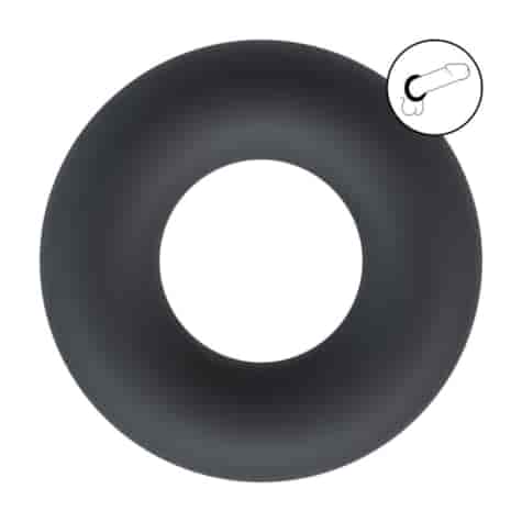 Solid Silicone Cockring - XS - Black