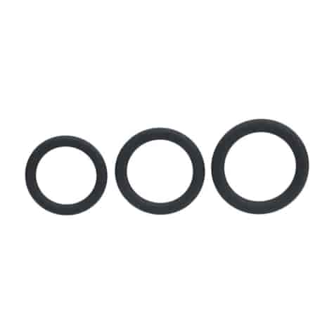 Classic Silicone Cockring Set of 3 - L/XL/XXL - Black