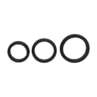 Wide O Silicone Cockring Set of 3 - S/M/L - Black