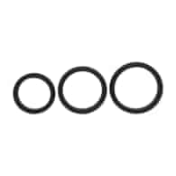 Wide O Silicone Cockring Set of 3 - L/XL/XXL - Black