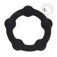 Beaded Silicone Cockring - S - 30mm - Black