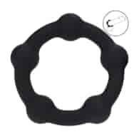 Beaded Silicone Cockring - L - 45mm - Black