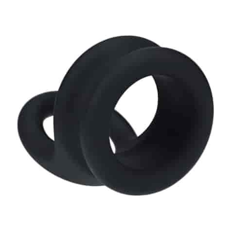Wide Double O Silicone Cockring - M - Black
