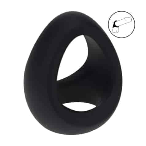 Soft Tri O Silicone Cockring - Black