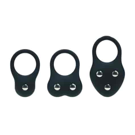 Silicone Training Cockring Set of 3 - S/M/L - Black