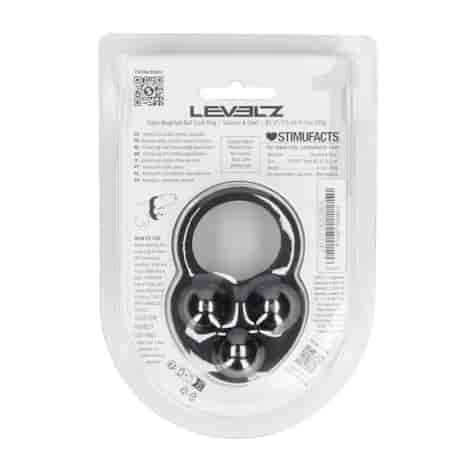 Liquid Silicone Triple Weighted Ball Cockring - Black